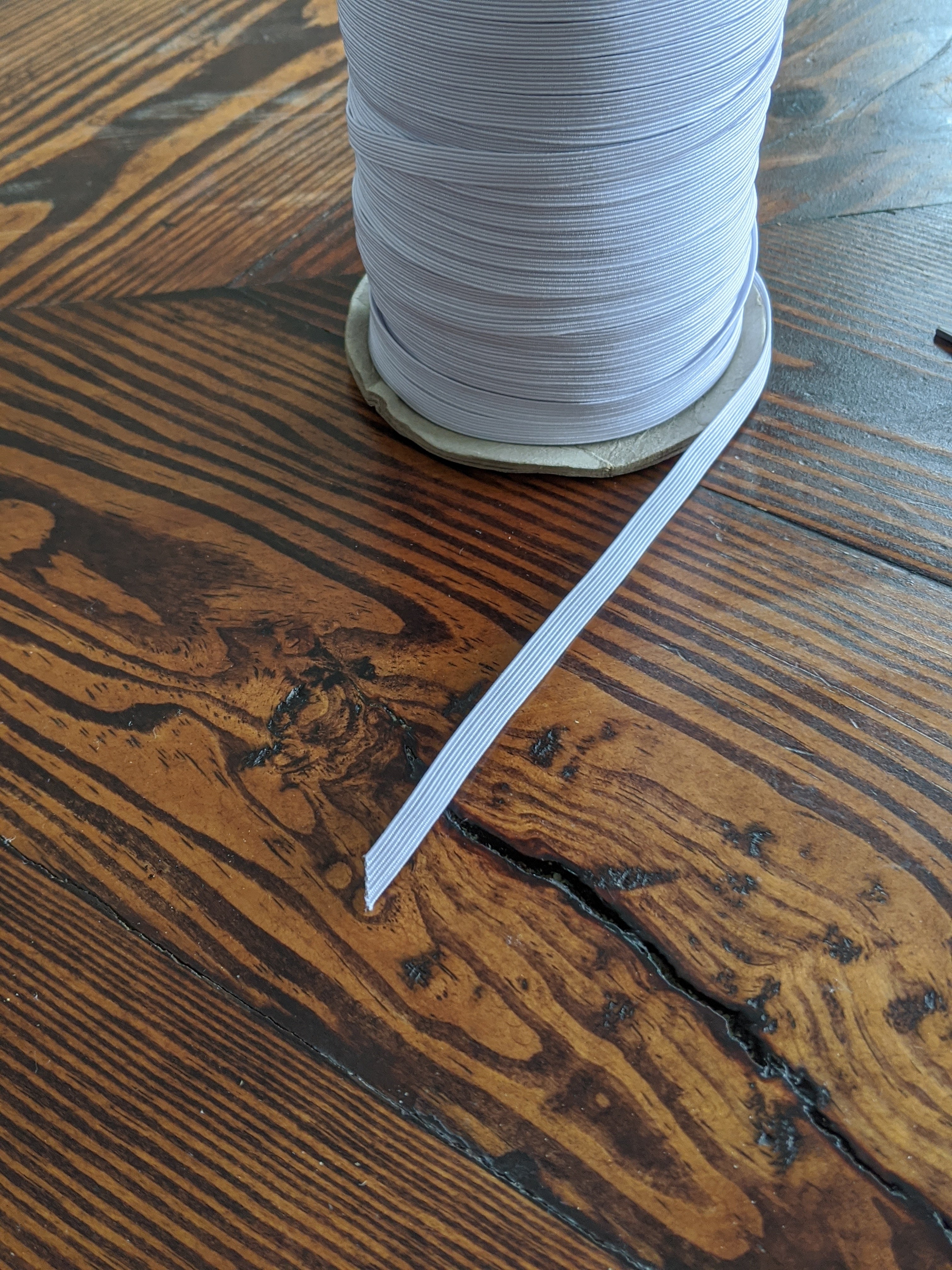 White 1/4" Braided Elastic