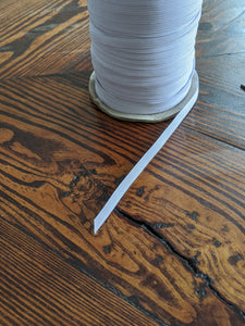 White 1/4" Braided Elastic