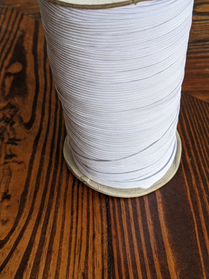 White 1/4" Braided Elastic