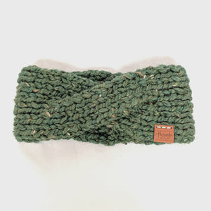 Kale twist knit headband and ear warmer