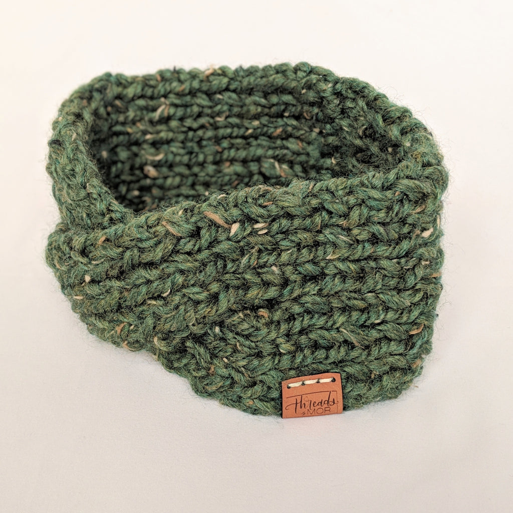 Kale twist knit headband and ear warmer