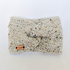 Gray marbled Twist Ear Warmer / Headband