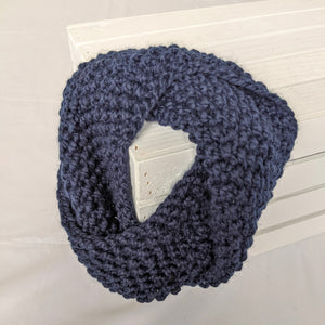 Navy blue cowl scarf