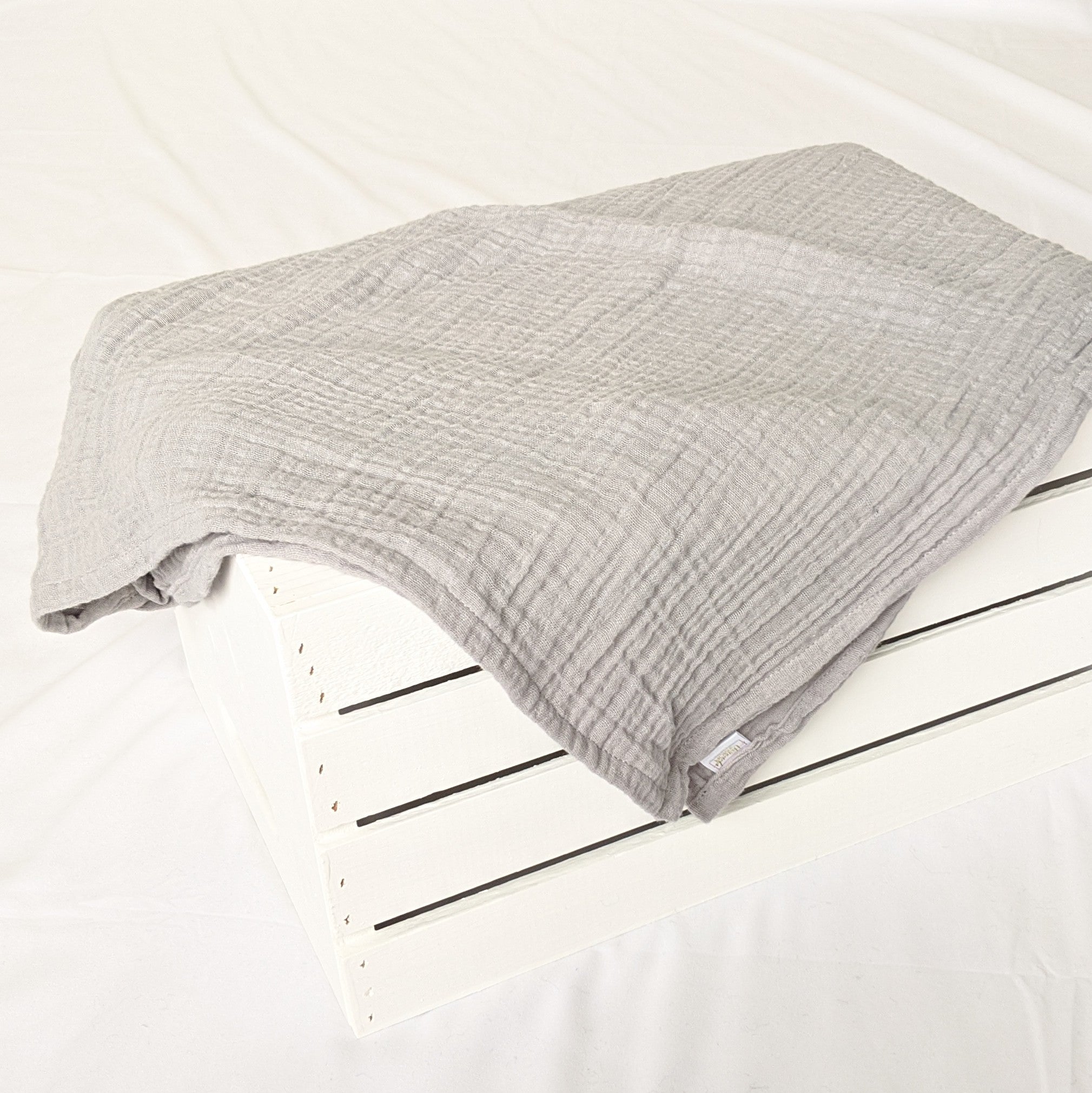 Extra Large Gray Muslin Blanket