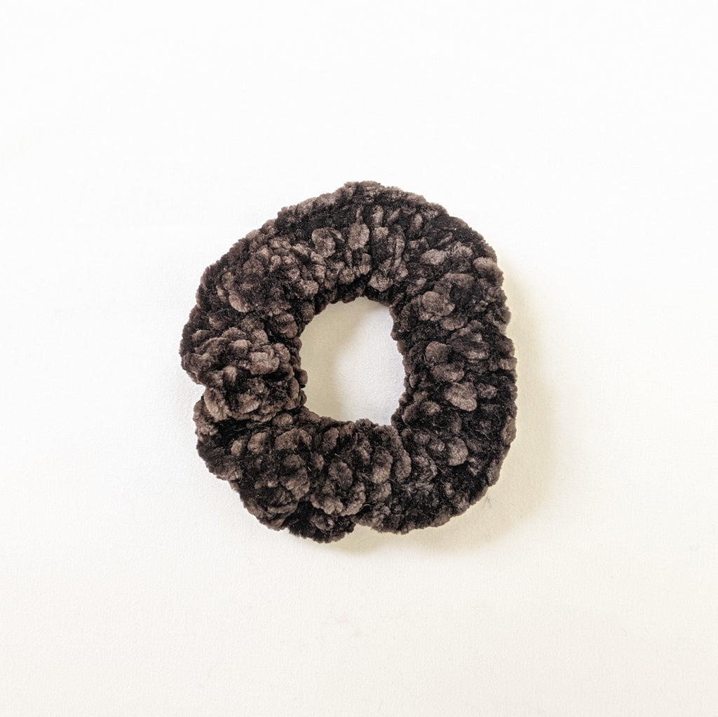 Black Velvet Crochet Scrunchie