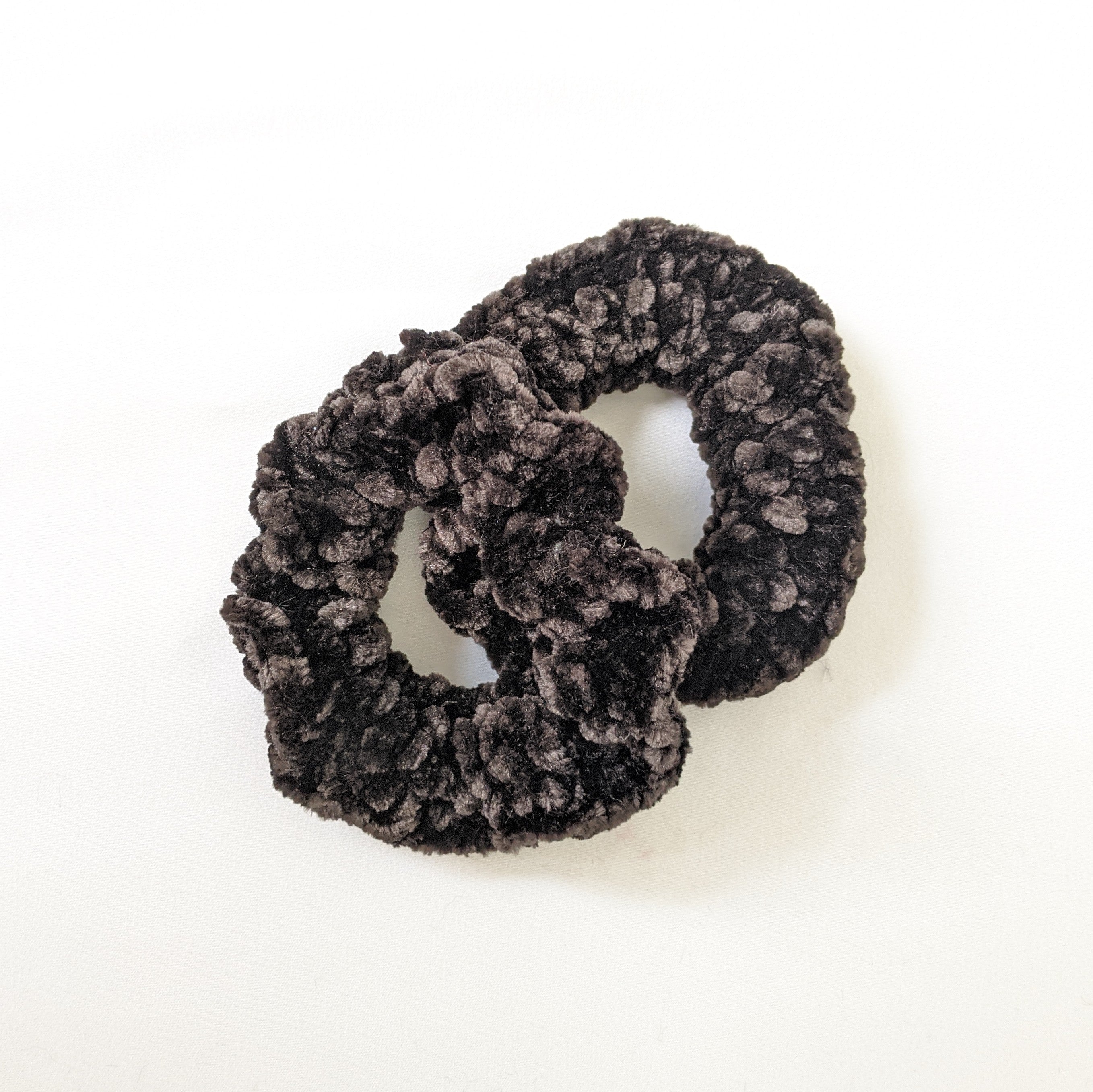 Black Velvet Crochet Scrunchie