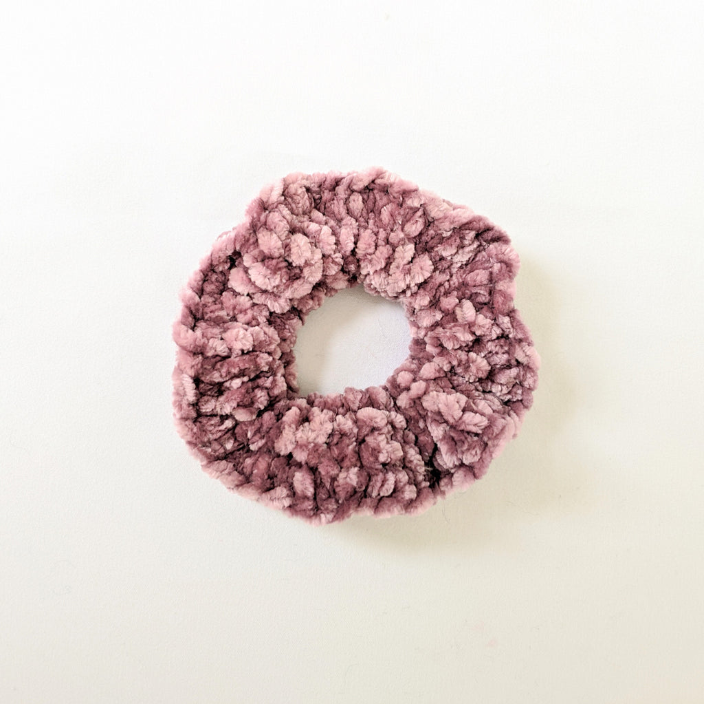 Light Purple Velvet Crochet Scrunchie