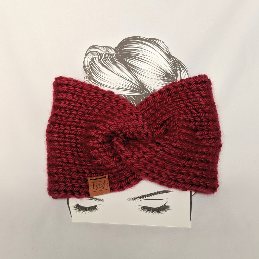 Maroon Twist Ear Warmer / Headband