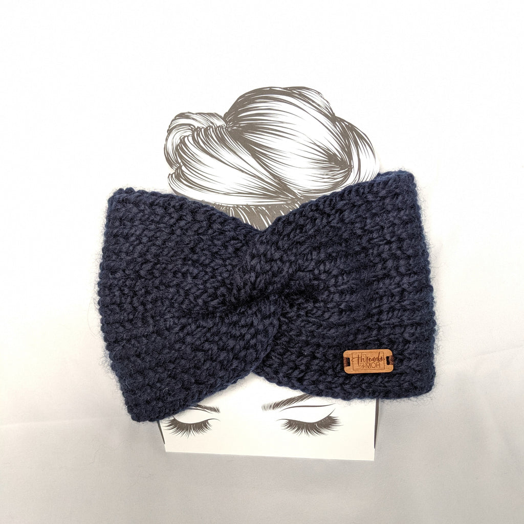 Navy Twist Ear Warmer / Headband