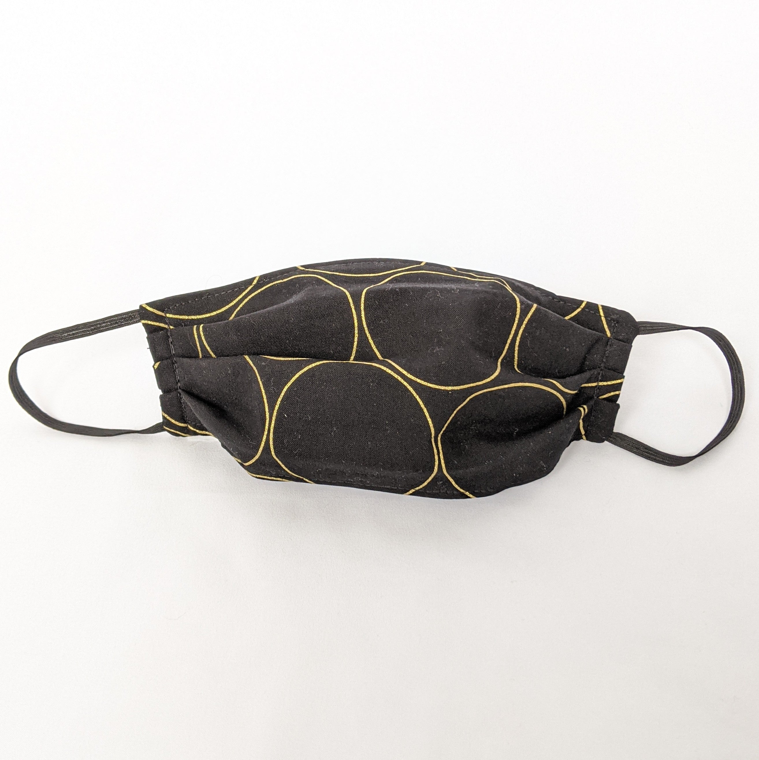 Black and Gold Circles Face Mask
