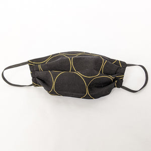 Black and Gold Circles Face Mask