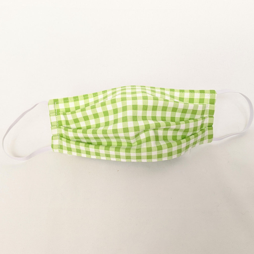 Lime Green Gingham Face Mask