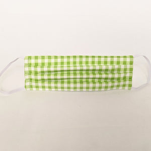 Lime Green Gingham Face Mask