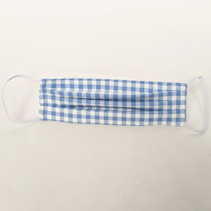 Blue Gingham Face Mask