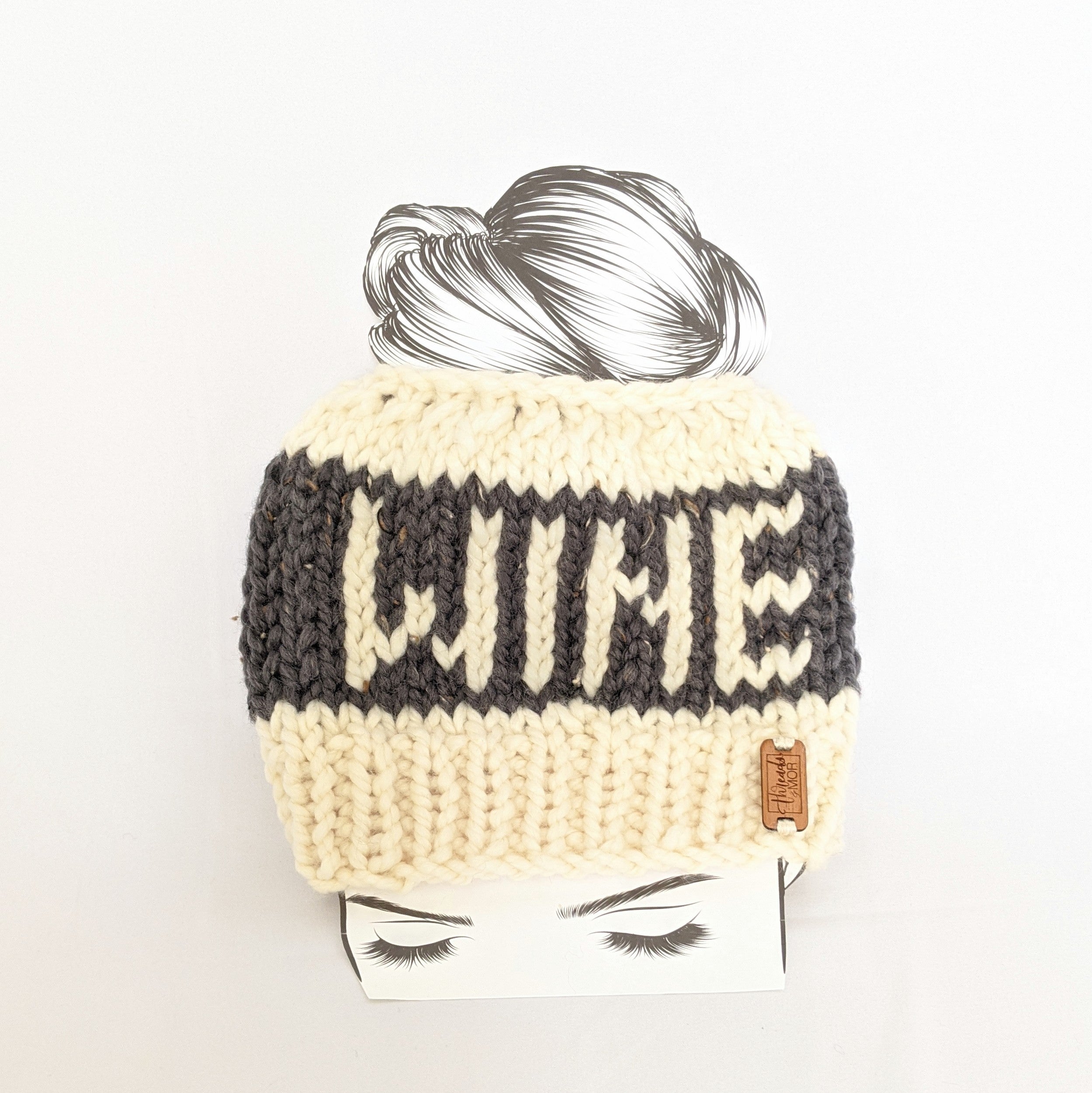 Graphite WINE Knit Bun Hat