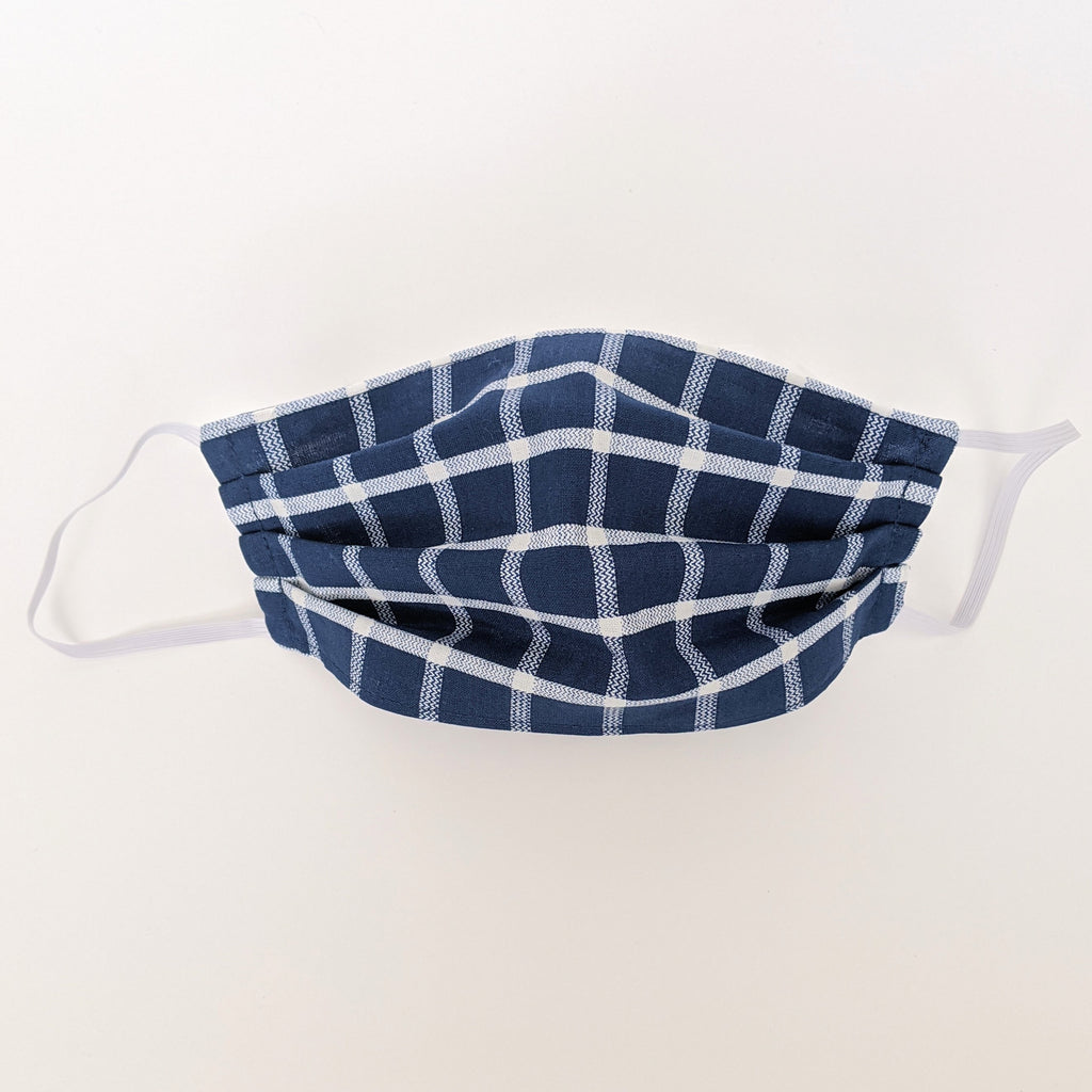 Blue Plaid Face Mask