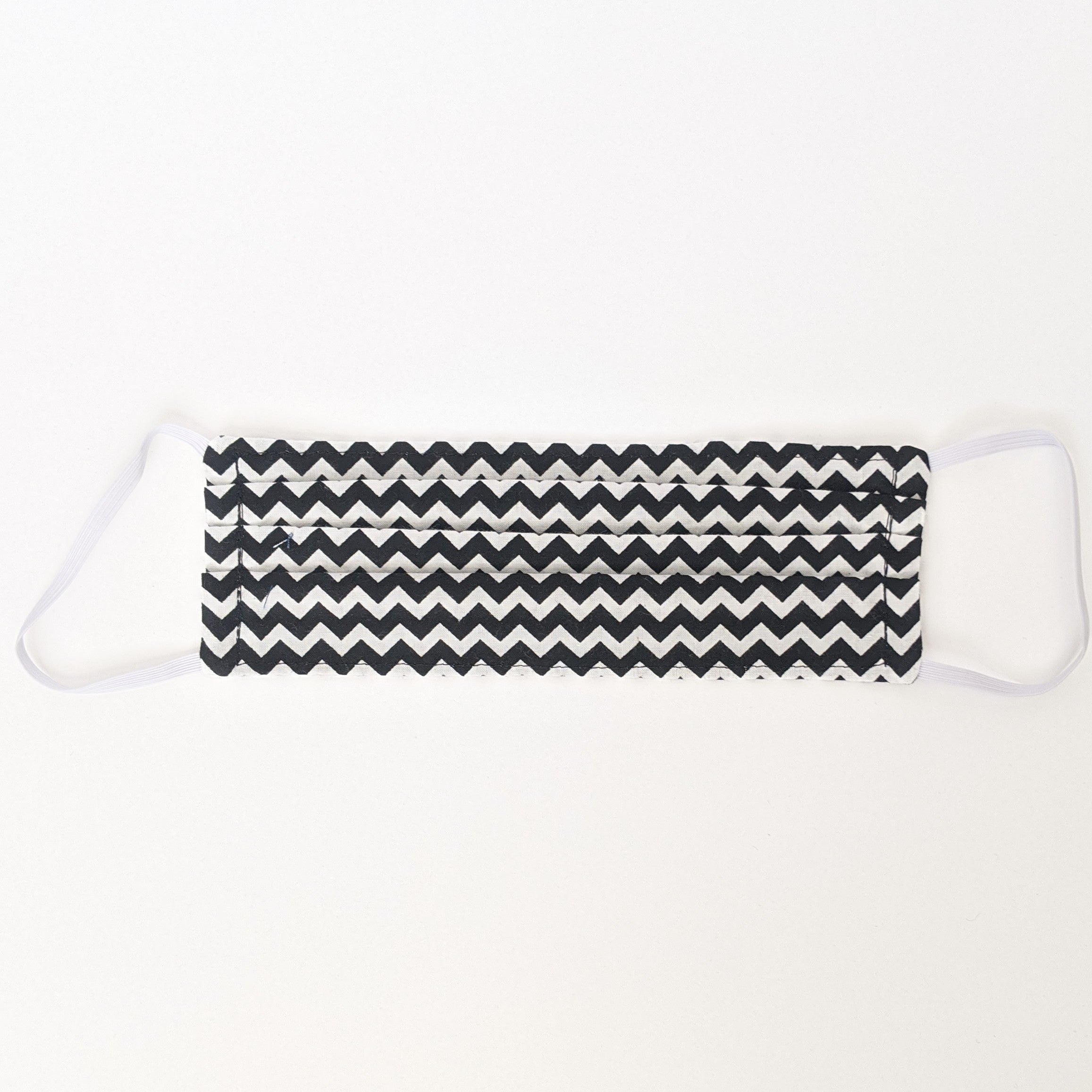 Black and White Chevron Face Mask