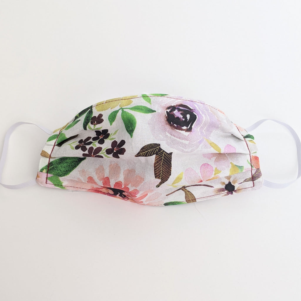 Floral and Maroon Face Mask