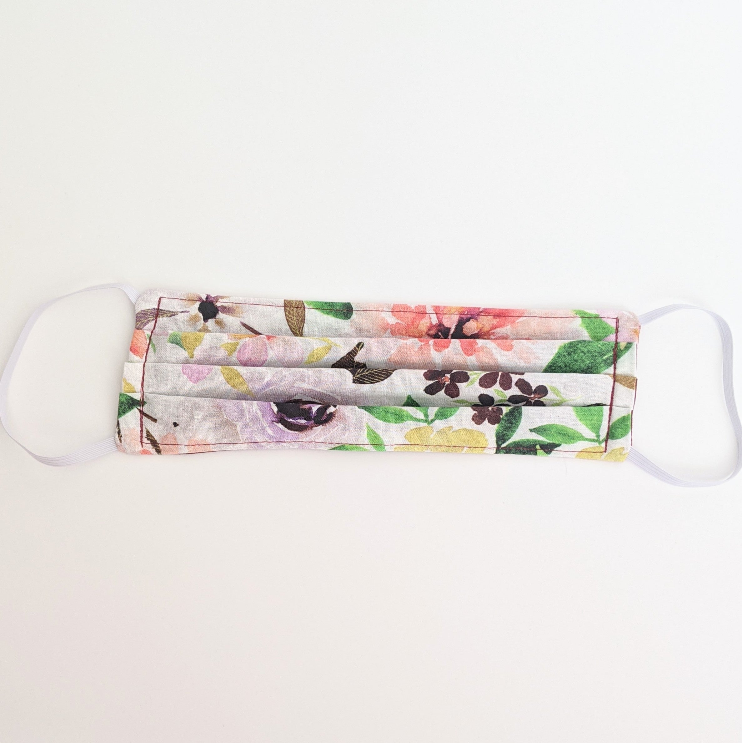 Floral and Maroon Face Mask