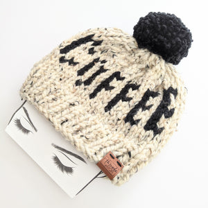 Coffee Knit Beanie Hat