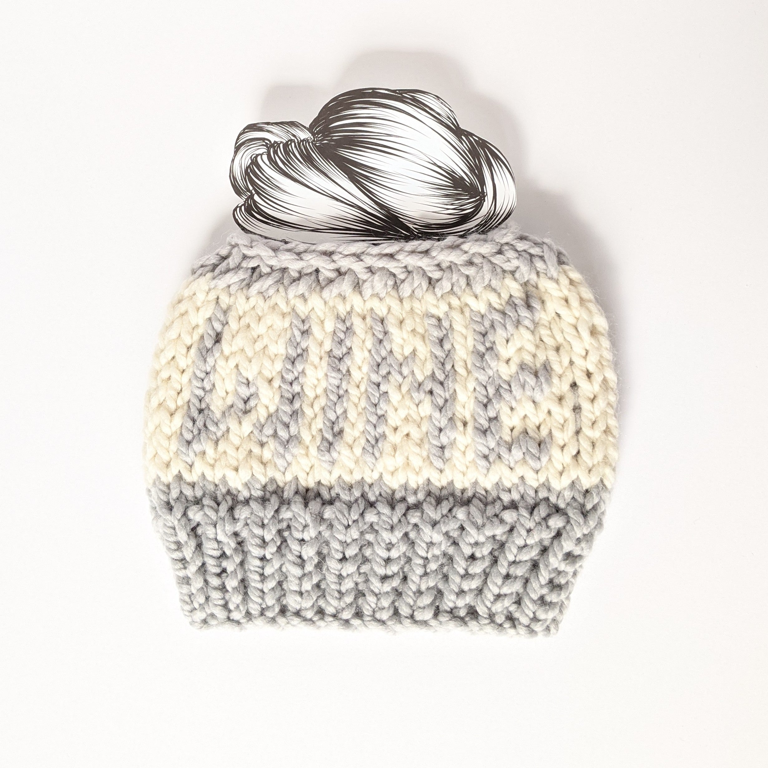 WINE Knit Bun Hat
