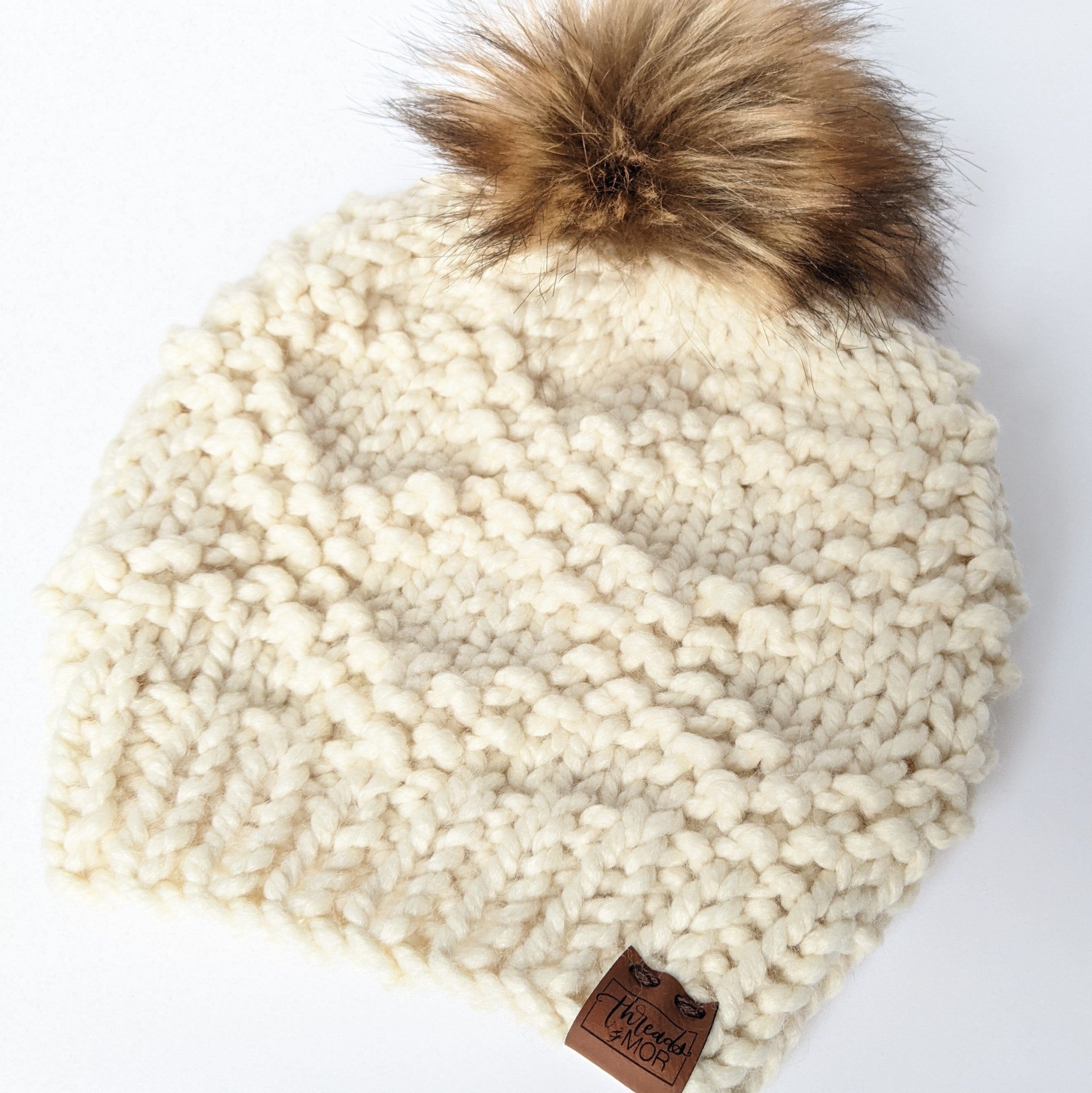 Etta Cream Knit Beanie Hat