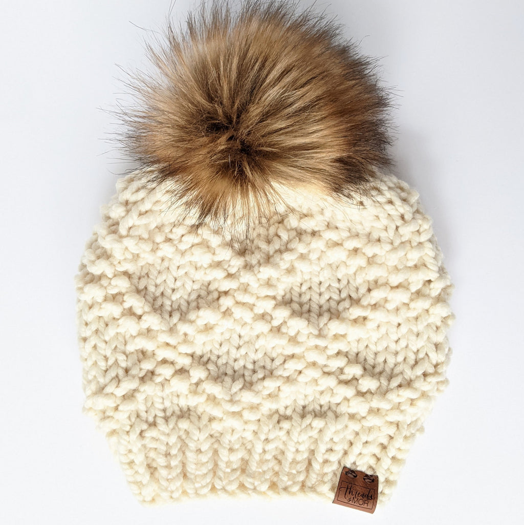 Etta Cream Knit Beanie Hat