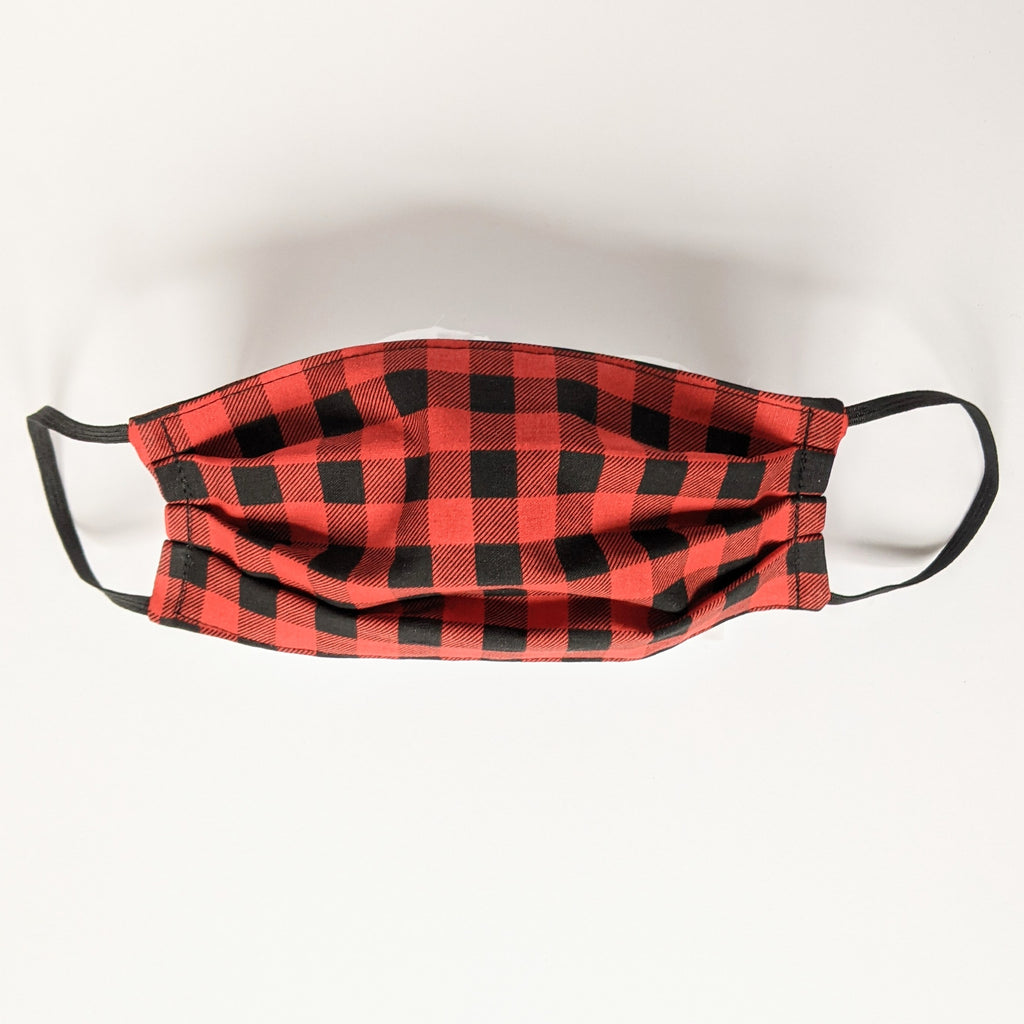 Black and Red Buffalo Check Face Mask