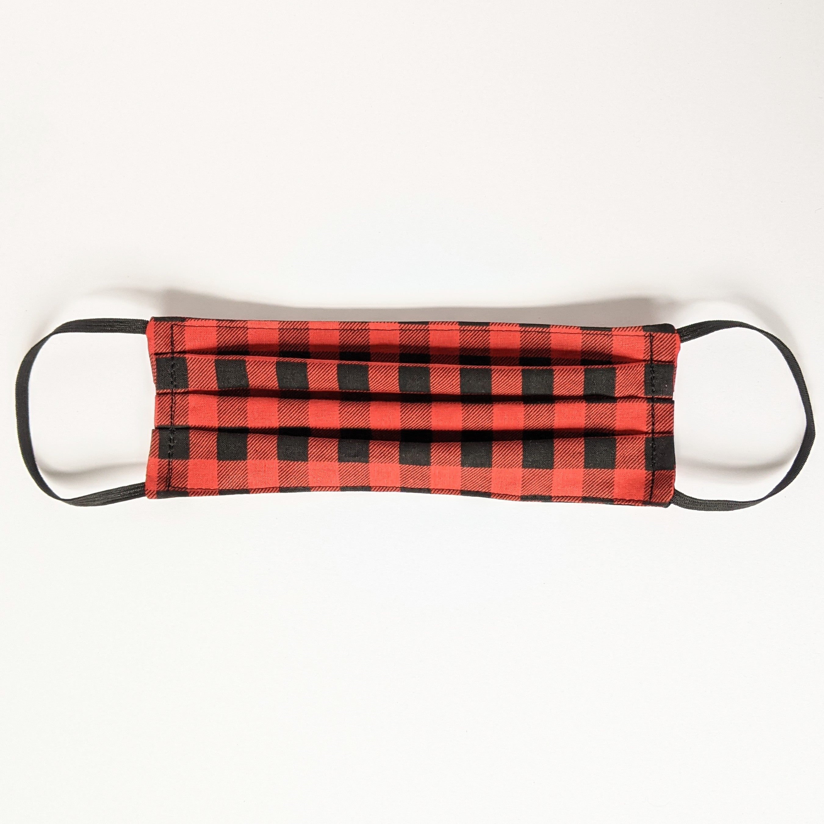 Black and Red Buffalo Check Face Mask