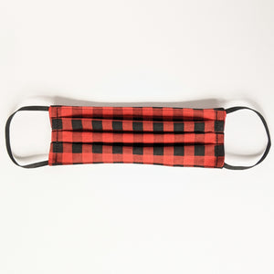 Black and Red Buffalo Check Face Mask