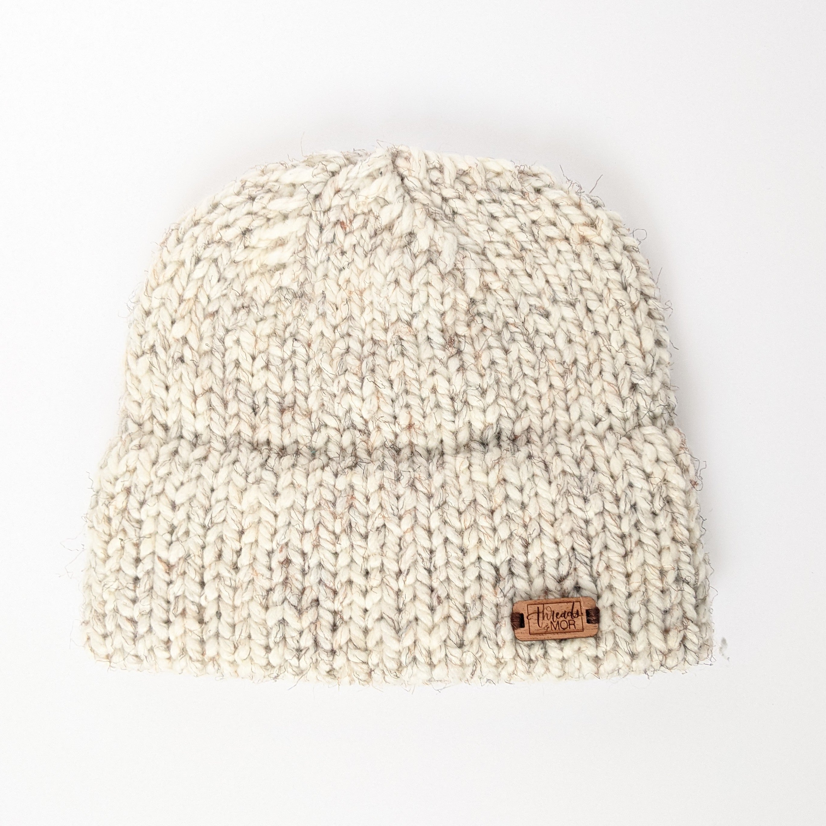Large Wheat Double Brim Knit Hat
