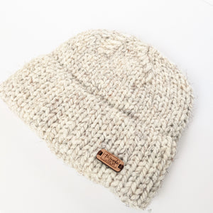 Large Wheat Double Brim Knit Hat