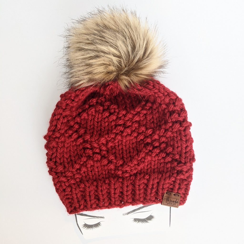 Etta Red Knit Beanie Hat