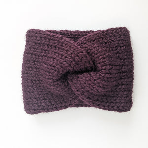 Youth Eggplant Twist Ear Warmer / Headband