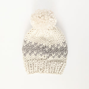 Infant Gray and Cream Knit Hat
