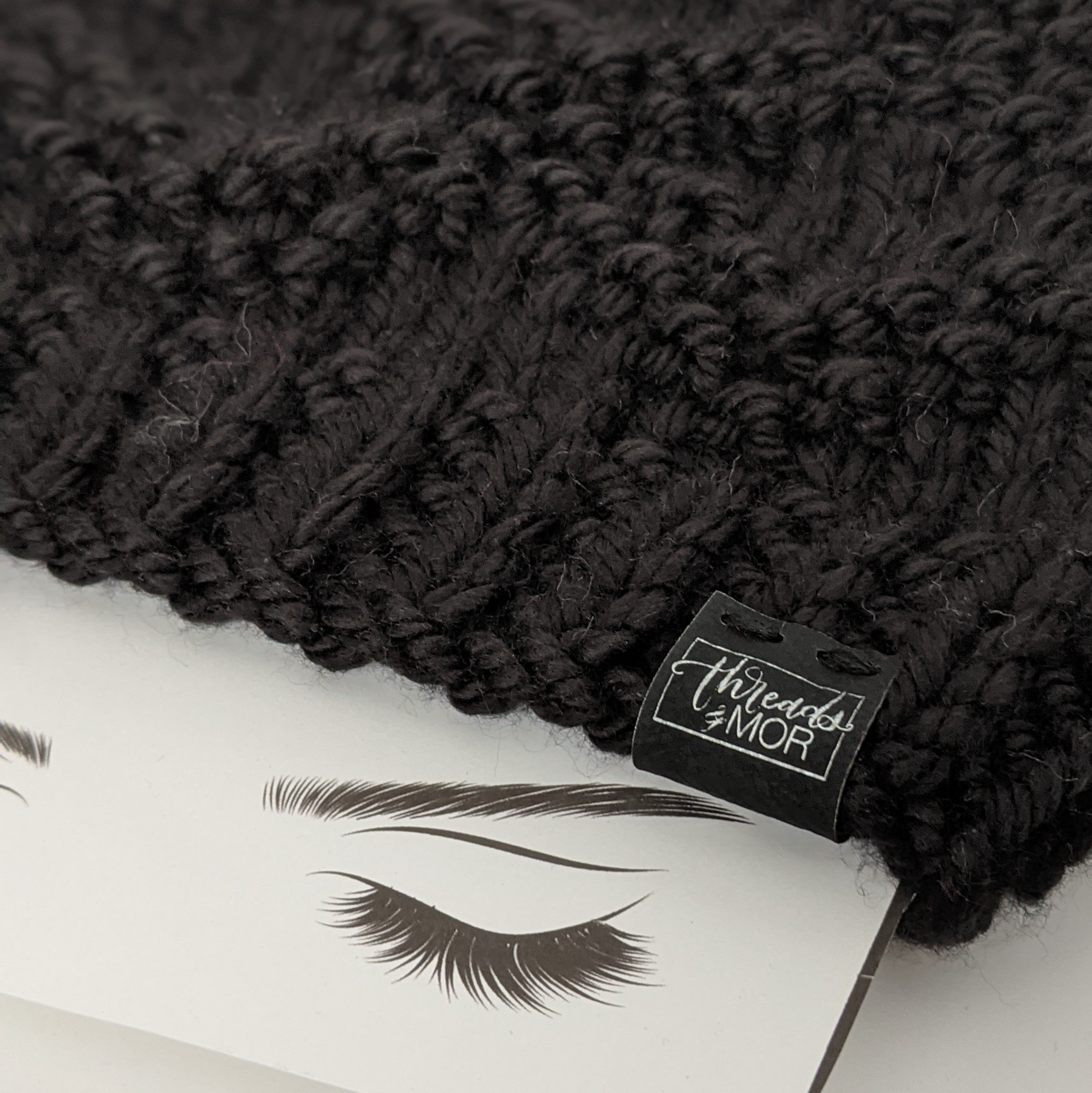 Etta Black Knit Beanie Hat