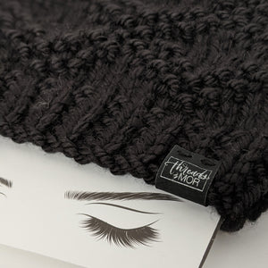 Etta Black Knit Beanie Hat