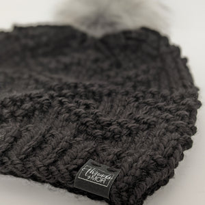 Etta Black Knit Beanie Hat