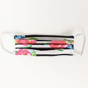 Stripes and Floral Face Mask