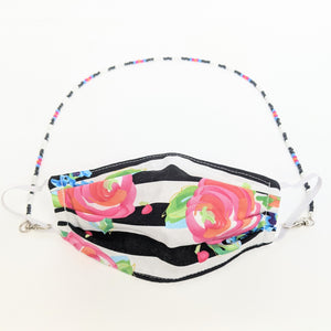 Stripes and Floral Mask Holder Only