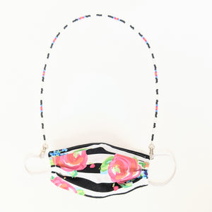 Stripes and Floral Mask Holder Only