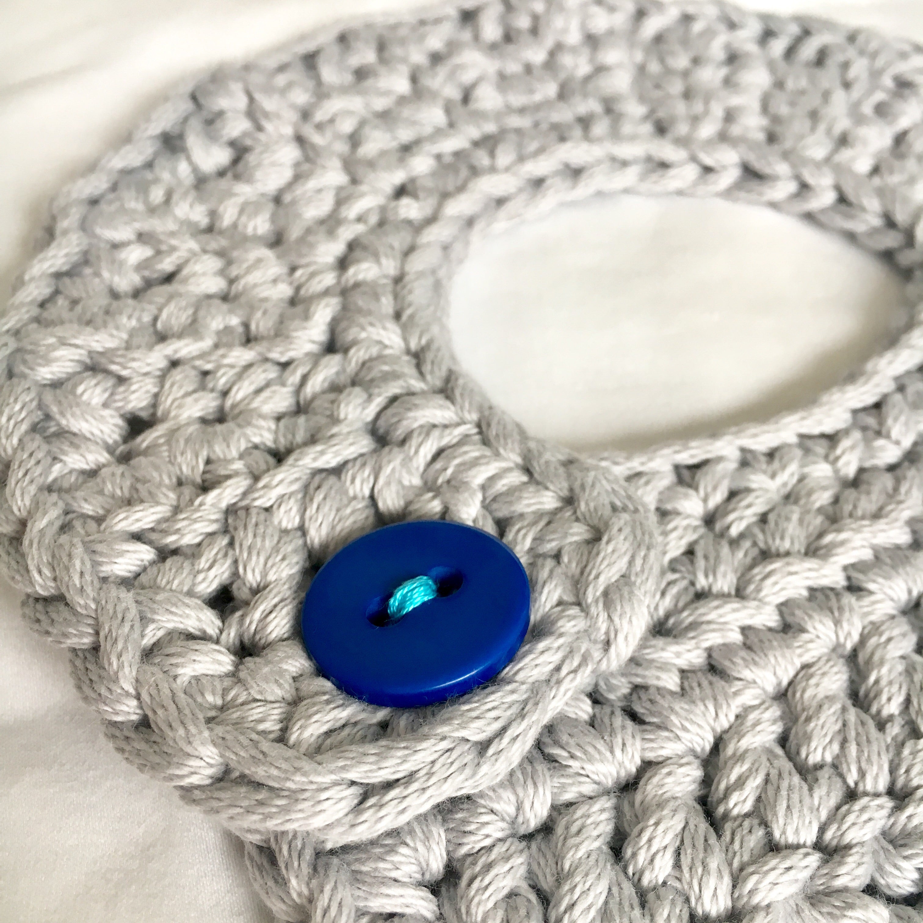 Gray Crochet Bib