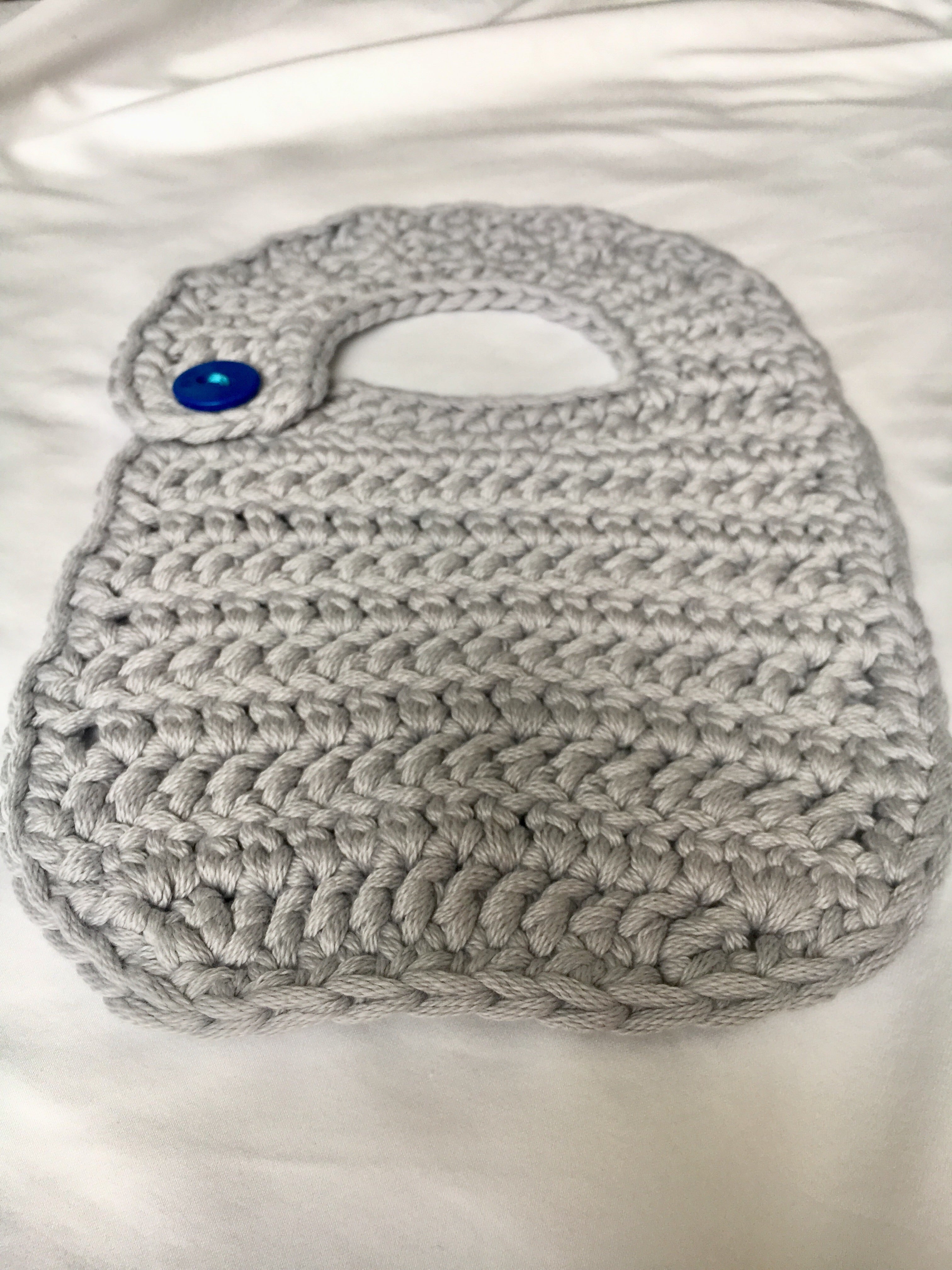 Gray Crochet Bib