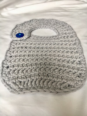 Gray Crochet Bib