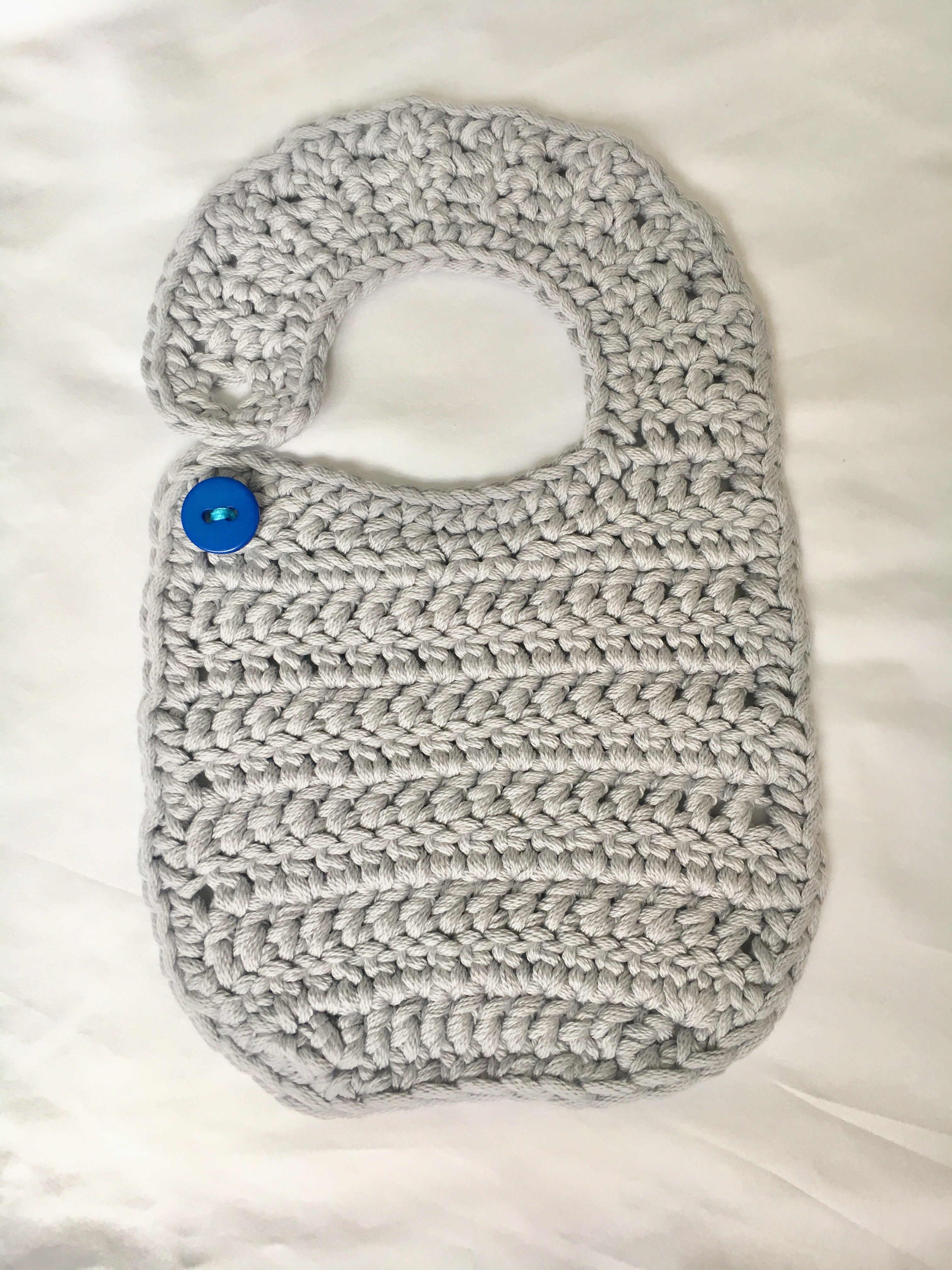 Gray Crochet Bib