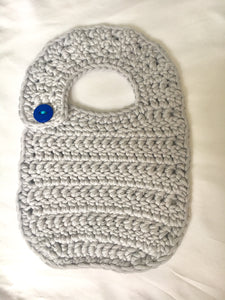 Gray Crochet Bib